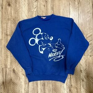 90’s Mickey Mouse Blue Sweater Disney Designs Large